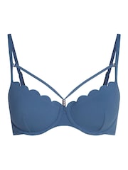Hunkemoller Scallop Padded Underwired Black Bikini Top - Image 4 of 5