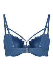Hunkemoller Scallop Padded Underwired Black Bikini Top - Image 5 of 5