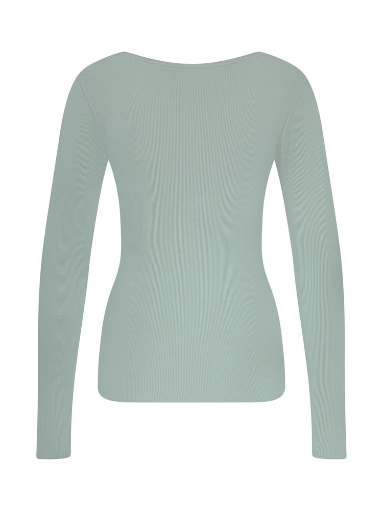 Hunkemöller Green Long-Sleeved Pyjama Top - Image 5 of 5