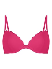 Hunkemoller Scallop Push-up Pink Underwired Bikini Top Cup A - E - Image 4 of 5