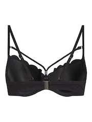 Hunkemoller Scallop Padded Underwired Black Bikini Top - Image 5 of 5