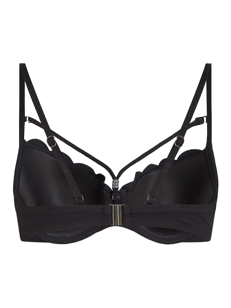 Hunkemoller Scallop Padded Underwired Black Bikini Top - Image 5 of 5