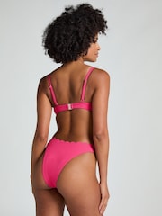 Rose - Haut de bikini Hunkemoller push-up rose à armatures festonné bonnet A - E - Image 2 of 5