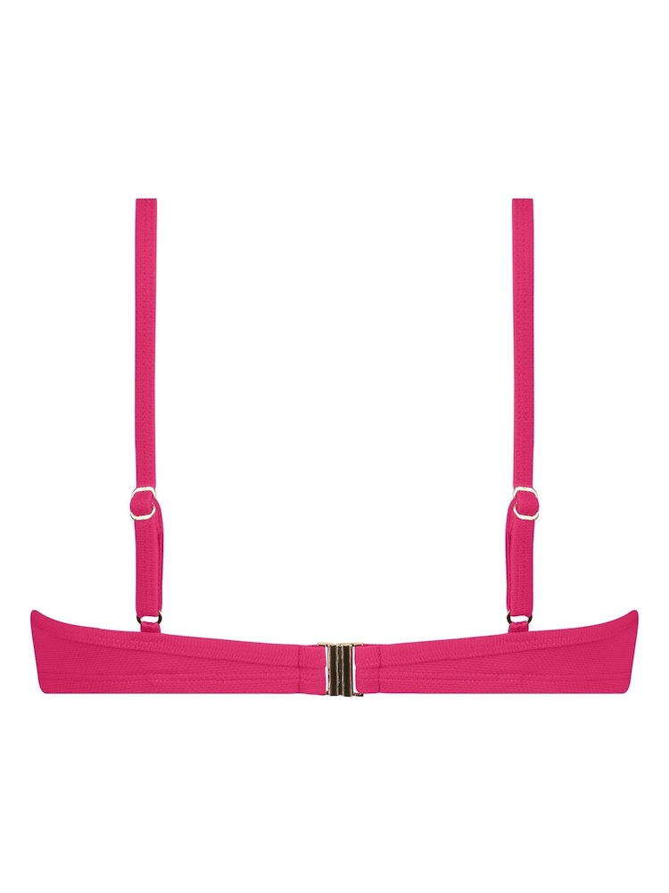 Rose - Haut de bikini Hunkemoller push-up rose à armatures festonné bonnet A - E - Image 5 of 5