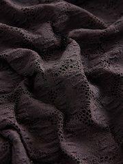 Chocolate Brown Long Sleeve Slash Neck Lace Top - Image 2 of 3