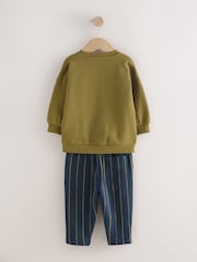 Khaki Green Tokyo Long Sleeve Top And Joggers Set (3mths-7yrs) - Image 7 of 10