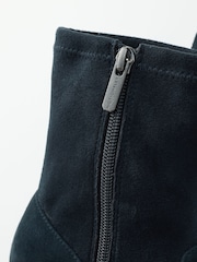 Navy Blue Suede Motionflex Block Heeled Sock Boots - Image 6 of 6