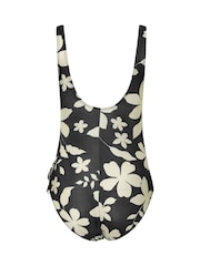 M&Co Black Silhouette Floral Print Wrap Swimsuit - Image 7 of 7