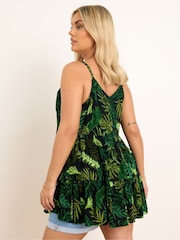 Schwarz - Yours Curve Tiered Crinkle Cami - Bild 3 von 5