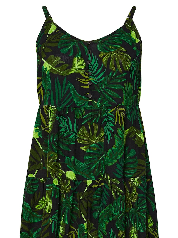 Yours Curve Black Tiered Crinkle Cami - Image 5 of 5 Yours Curve Black Tiered Crinkle Cami - Image 5 of 5