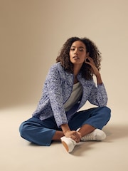 M&Co Blue 100% Cotton Quilted Jacket - Image 1 of 5
