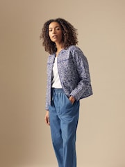 M&Co Blue 100% Cotton Quilted Jacket - Image 4 of 5