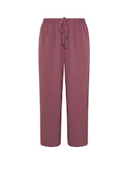 Yours Curve Purple Washed Twill Wide Leg Trousers - Image 5 of 5