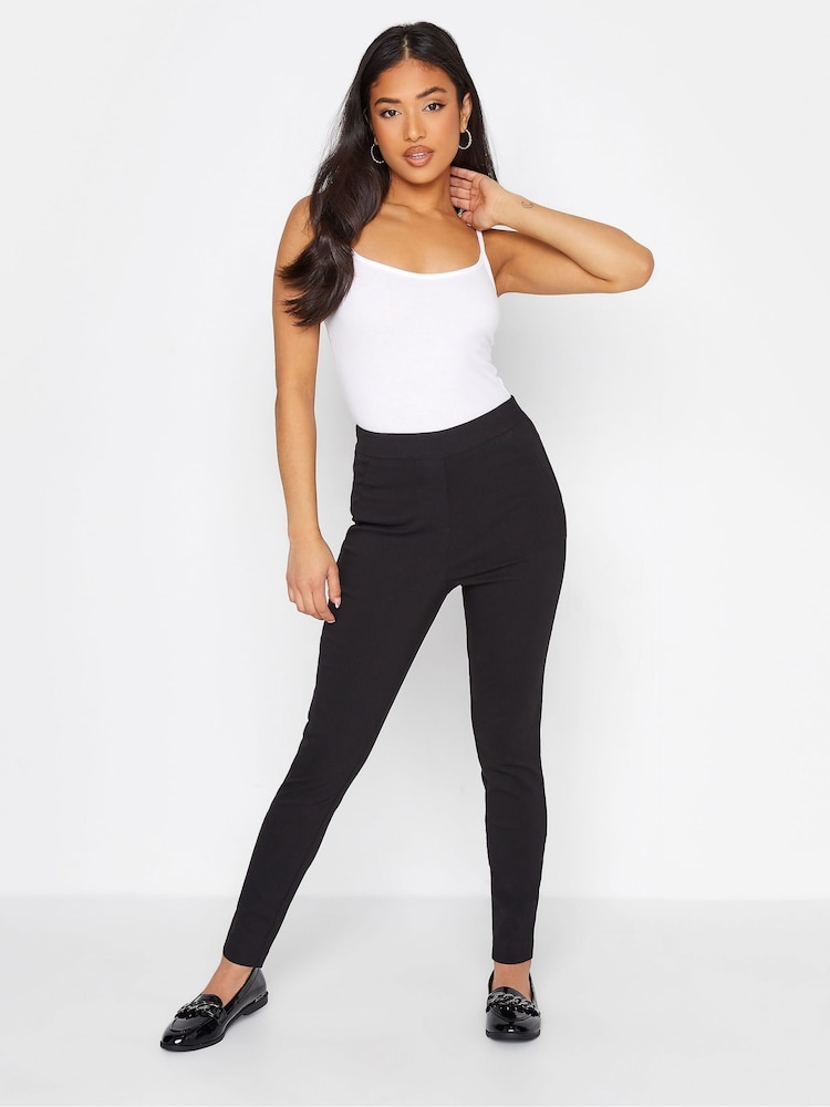 PixieGirl Petite Black Stretch Bengaline Straight Leg Trousers - Image 1 of 2
