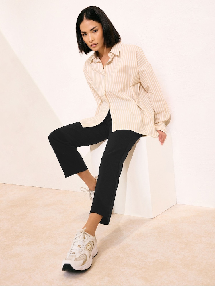 PixieGirl Petite Black Stretch Bengaline Straight Leg Trousers - Image 2 of 6 PixieGirl Petite Black Stretch Bengaline Straight Leg Trousers - Image 2 of 6