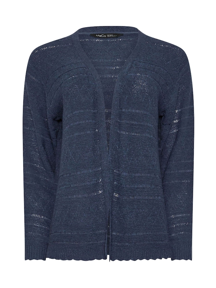 M&Co Blue Tape Yarn Long Sleeve Cardigan - Image 5 of 5 M&Co Blue Tape Yarn Long Sleeve Cardigan - Image 5 of 5