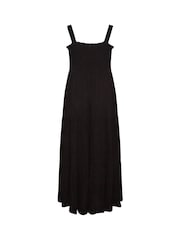 Yours Curve Black Shirred Strappy Sundress - Image 5 of 5