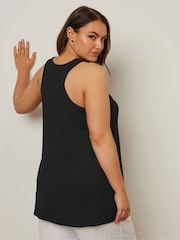 Yours Curve Black Ring Detail Racer Top - Image 2 of 6