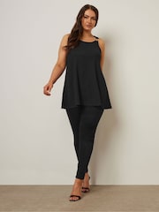 Yours Curve Black Ring Detail Racer Top - Image 3 of 6