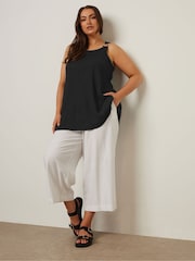 Yours Curve Black Ring Detail Racer Top - Image 5 of 6