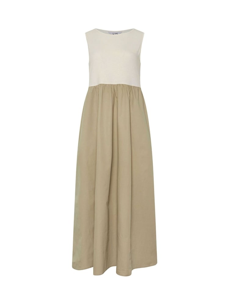 Long Tall Sally White 100% Cotton Sleeveless Mix Fabric Midi Dress - Image 5 of 5