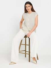 Long Tall Sally Natural Textured Metalised Fibre Button Through Vest - Image 3 of 5