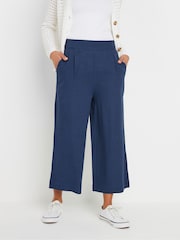 M&Co Blue Wide Leg Cropped Trousers - Image 1 of 4