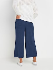 M&Co Blue Wide Leg Cropped Trousers - Image 3 of 4