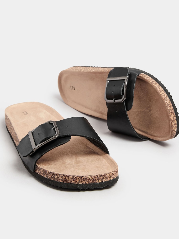 Long Tall Sally Black Single Buckle Footbed Sandals - Image 4 of 5