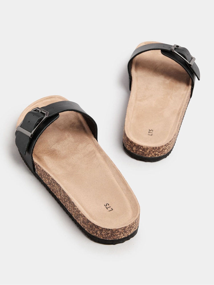 Long Tall Sally Black Single Buckle Footbed Sandals - Image 5 of 5