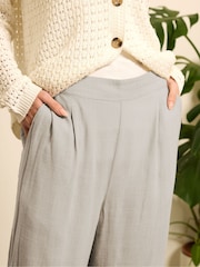 M&Co Natural Wide Leg Cropped Trousers - Image 4 of 5