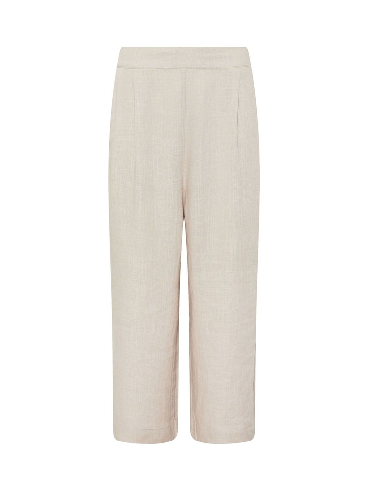 M&Co Natural Wide Leg Cropped Trousers - Image 5 of 5