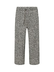 PixieGirl Petite Black Wide Leg Cropped 100% Cotton Trousers - Image 5 of 5