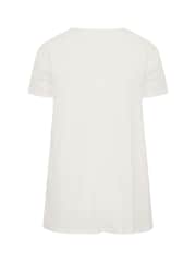 Yours Curve White Ribbed Swing T-Shirt - Image 5 of 5