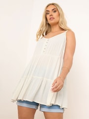 Weiß - Yours Curve Tiered Crinkle Cami - Bild 2 von 5
