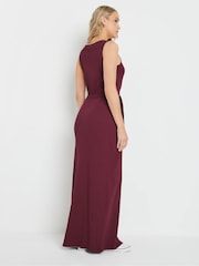 Long Tall Sally Red 100% Cotton Sleeveless Ribbed Button Dress - Image 3 of 4