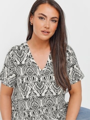 Yours Curve White Short Sleeve Upspec Swing Top - Image 2 of 5
