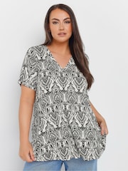 Yours Curve White Short Sleeve Upspec Swing Top - Image 3 of 5