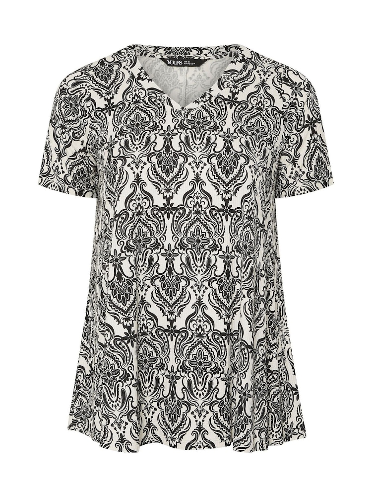 Yours Curve White Short Sleeve Upspec Swing Top - Image 5 of 5