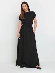 Long Tall Sally Black 100% Cotton Shirred Waist Dress - Image 3 of 5