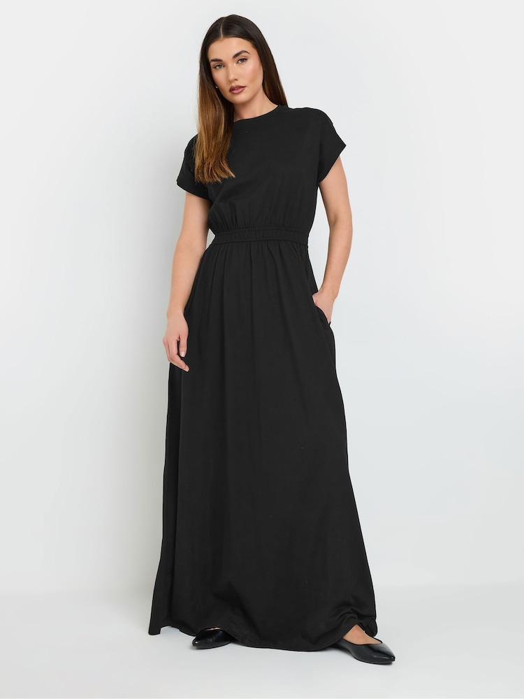 Long Tall Sally Black 100% Cotton Shirred Waist Dress - Image 3 of 5