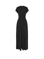 Long Tall Sally Black 100% Cotton Shirred Waist Dress - Image 5 of 5