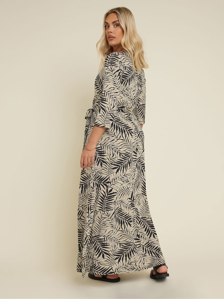 Yours Curve Black Wrap Maxi Dress - Image 2 of 3