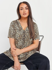 Yours Curve Natural Short Sleeve Upspec Swing Top - Image 1 of 5