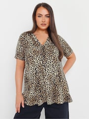 Yours Curve Natural Short Sleeve Upspec Swing Top - Image 2 of 5