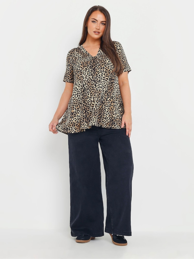 Yours Curve Natural Short Sleeve Upspec Swing Top - Image 3 of 5