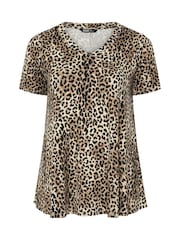 Yours Curve Natural Short Sleeve Upspec Swing Top - Image 5 of 5
