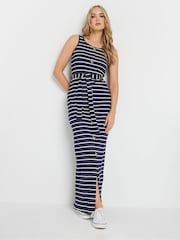 Long Tall Sally Blue 100% Cotton Striped Button Maxi Dress - Image 1 of 5