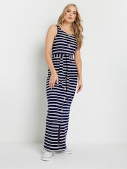 Long Tall Sally Blue 100% Cotton Striped Button Maxi Dress - Image 2 of 5