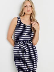 Long Tall Sally Blue 100% Cotton Striped Button Maxi Dress - Image 4 of 5